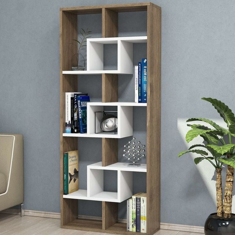 Bookshelf – Brown and White, 80 x 30 x 180 cm | BS9