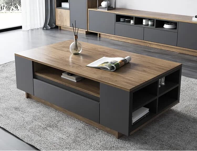 Coffee Table – Brown and Black, 70 x 40 x 120 cm | CT1