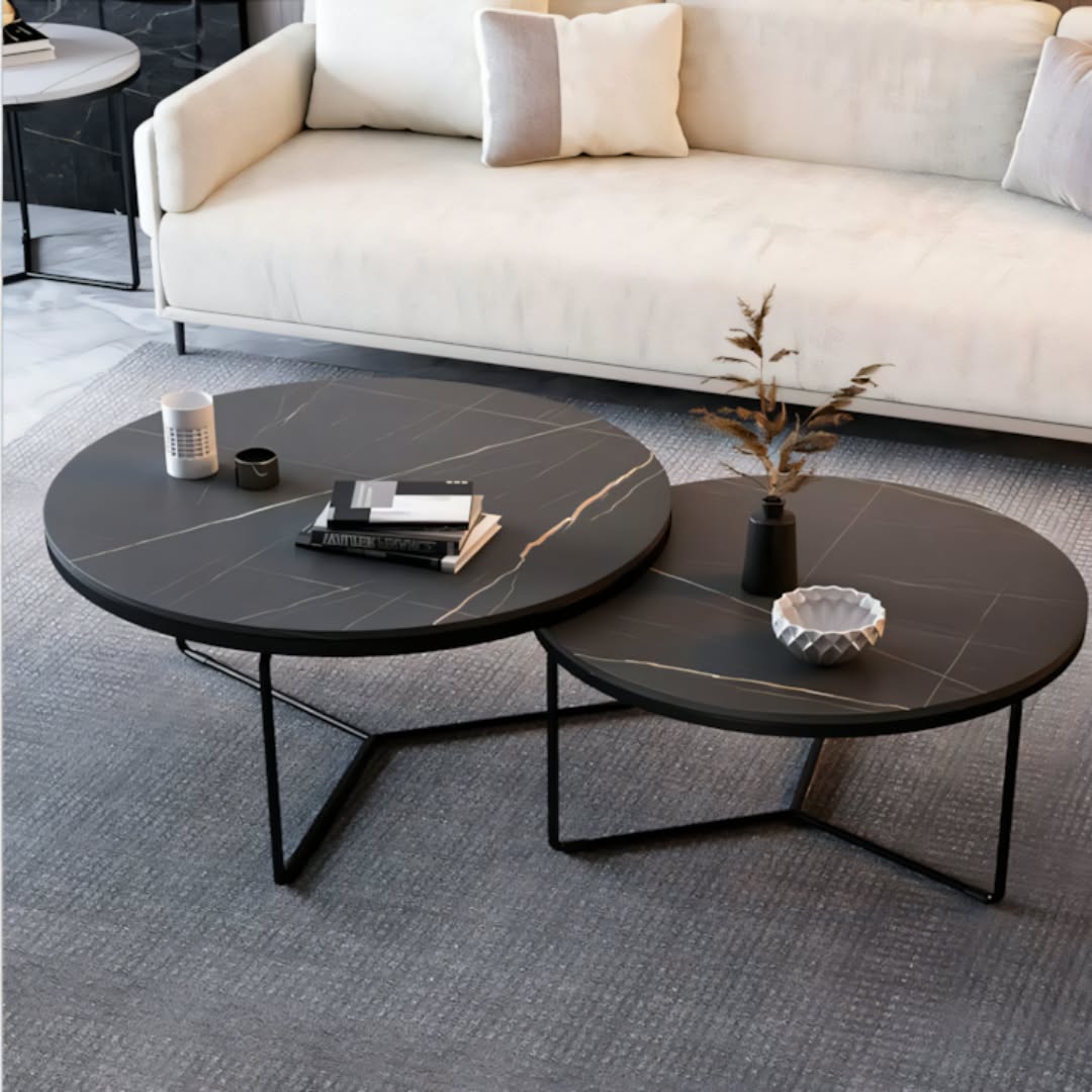 Round Coffee Table – Black, Ø 80/60 cm | CT4
