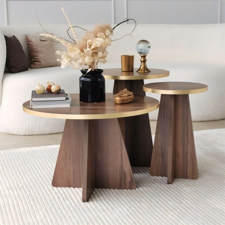 Round Coffee Table – Brown, Ø 50/40/30 cm | CT46