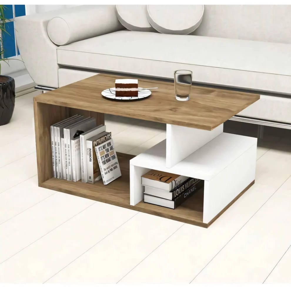 Coffee Table – Beige and White, 50 x 40 x 100 cm | CT52