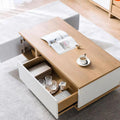 Coffee Table – Beige and White, 50 x 40 x 120 cm | CT63