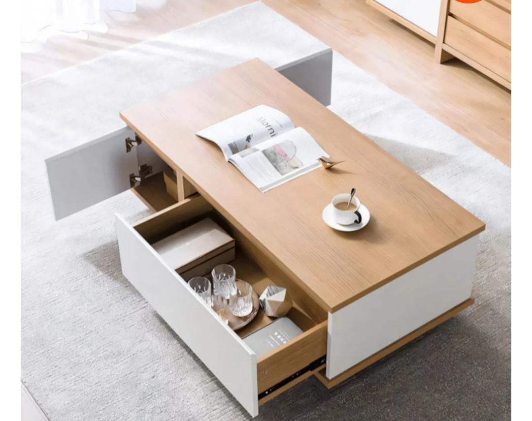 Coffee Table – Beige and White, 50 x 40 x 120 cm | CT63