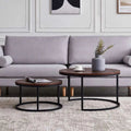 Round Coffee Table – Brown and Black, Ø 80/60 cm | CT66