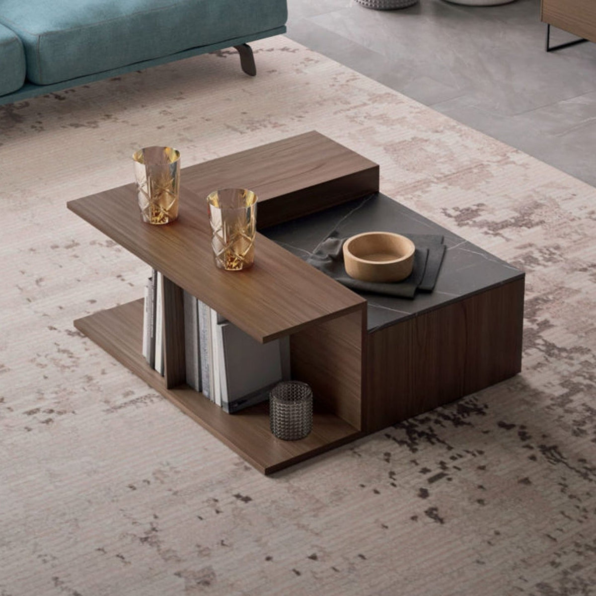 Coffee Table – Brown and Black, 80 x 40 x 80 cm | CT7