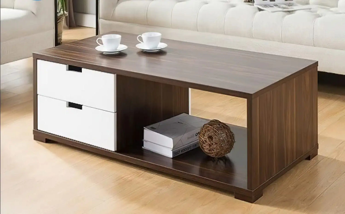 Coffee Table – Brown and White, 60 x 40 x 100 cm | CT8