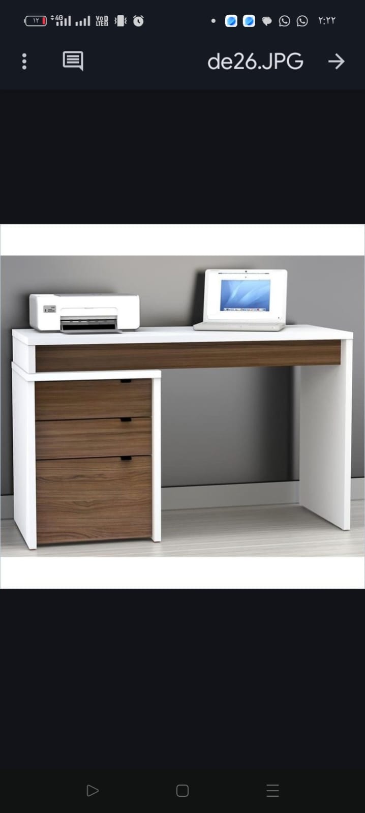 Desk – White and Brown, 75 x 50 x 120 cm | DK18