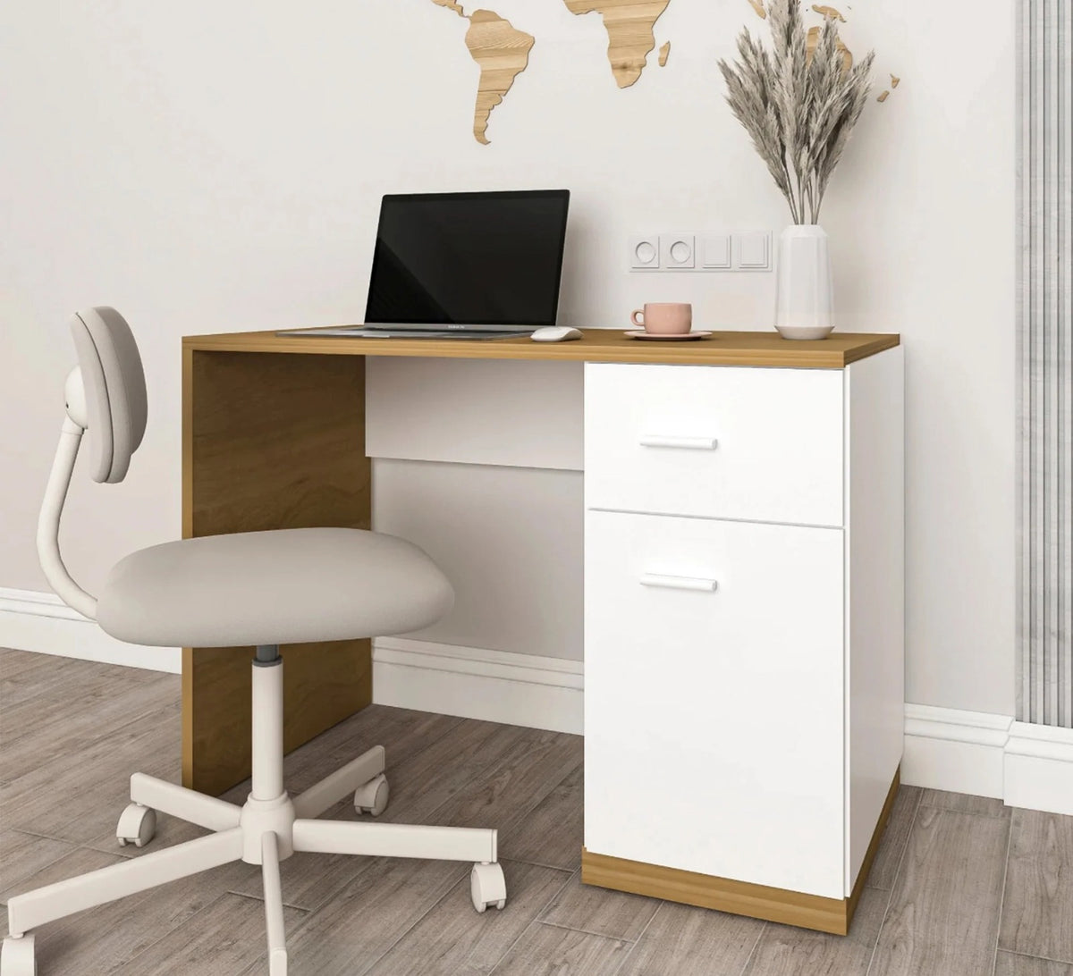 Desk – White and Brown, 80 x 50 x 100 cm | DK20