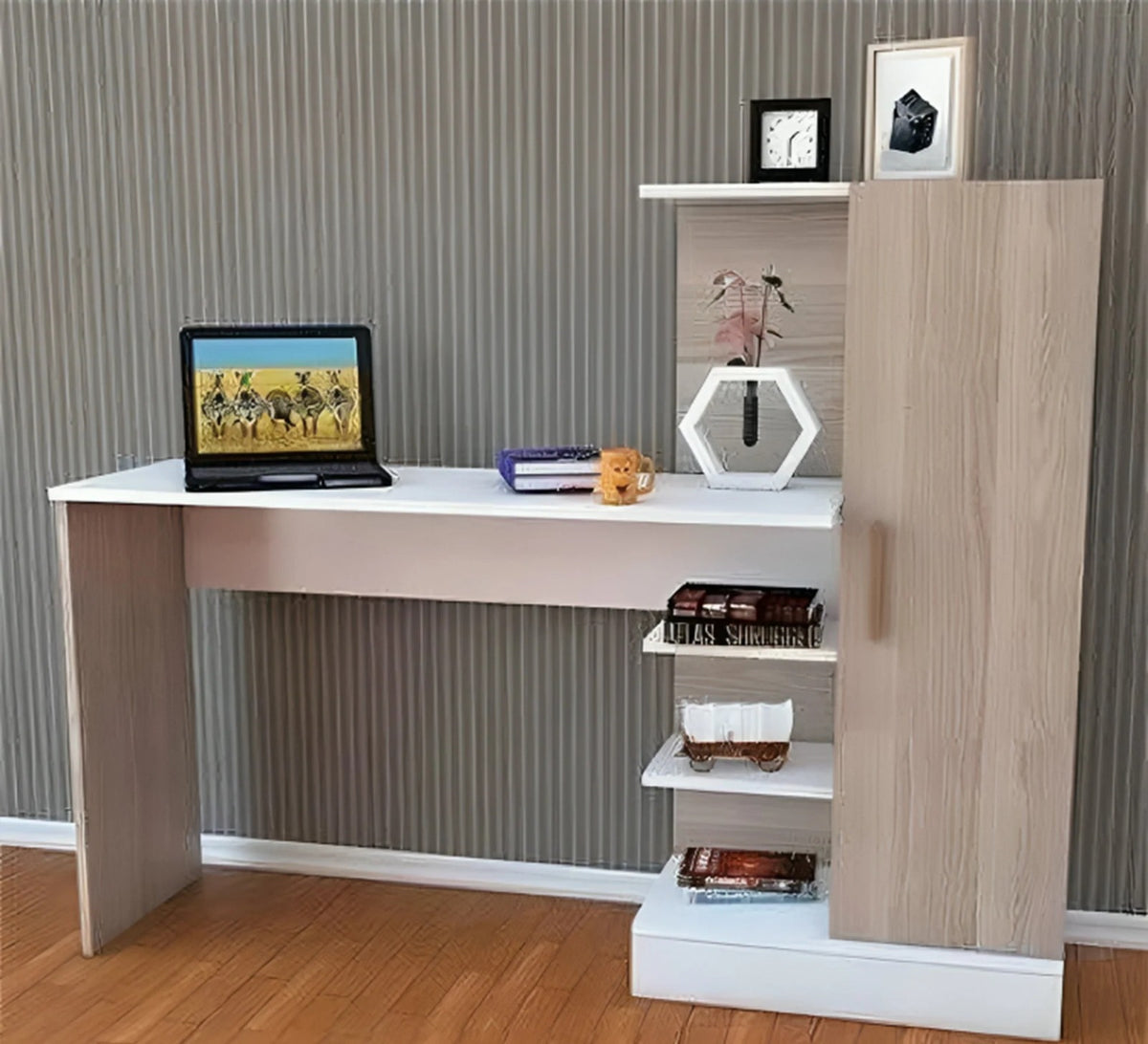 Desk – White and Beige, 140 x 80 x 140 cm | DK28
