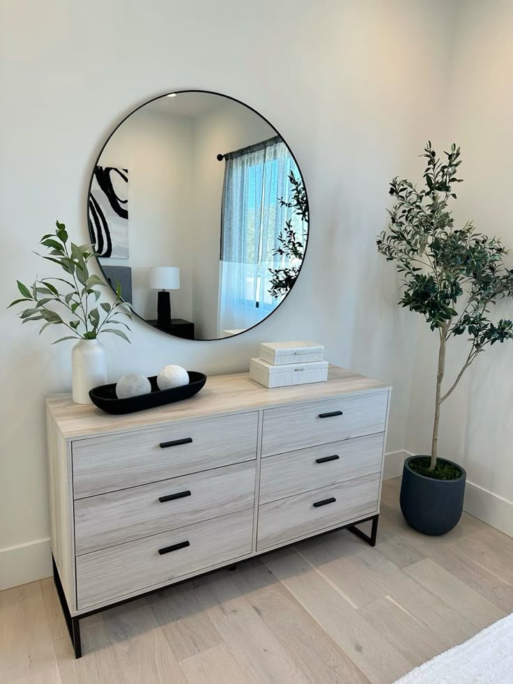Drawer Unit with Mirror – Beige, 120 x 40 x 80 cm | DR1
