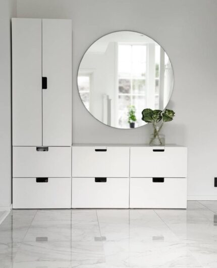 Drawer Unit with Mirror – White, 250 x 40 x 120 cm | DR4