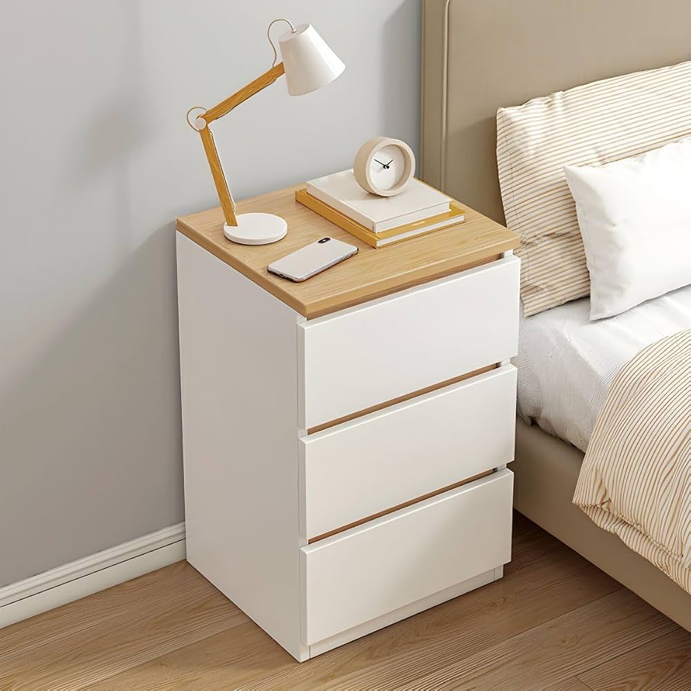 Nightstand – White and Beige, 60 x 40 x 50 cm | NT1