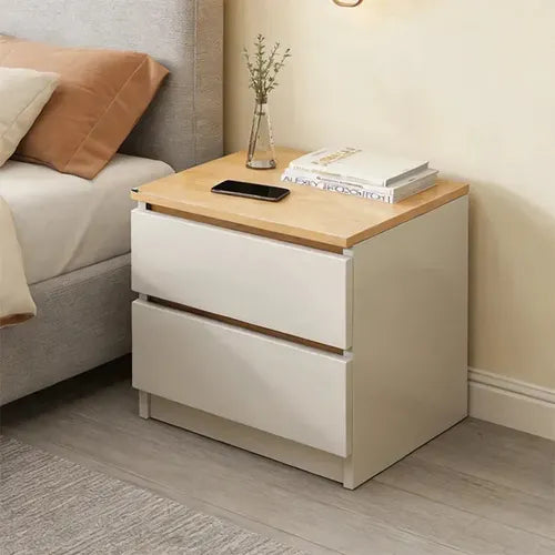 Nightstand – White and Beige, 40 x 40 x 50 cm | NT2