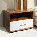 Nightstand – White and Brown, 40 x 40 x 50 cm | NT4