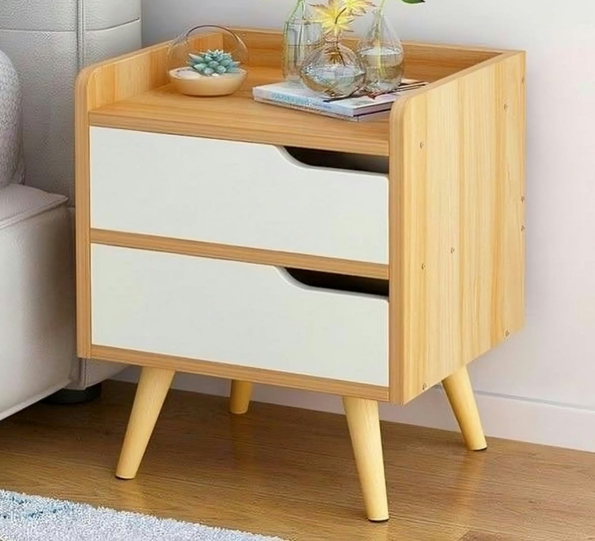 Nightstand – White and Beige, 60 x 40 x 50 cm | NT5
