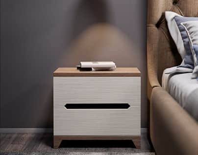 Nightstand – White and Brown, 40 x 40 x 40 cm | NT8