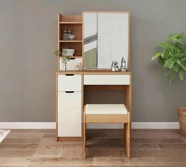 Dressing Table – White and Brown, 100 x 40 x 180 cm | RS11