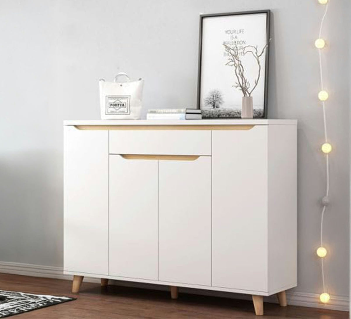 Shoe Cabinet – White, 110 x 40 x 140 cm | SU11