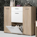 Shoe Cabinet – Beige and White, 100 x 40 x 120 cm | SU21