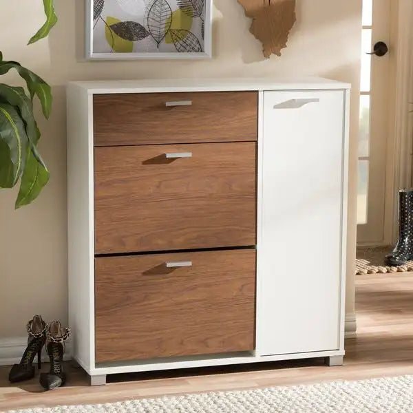 Shoe Cabinet – Brown and White, 100 x 40 x 80 cm | SU29