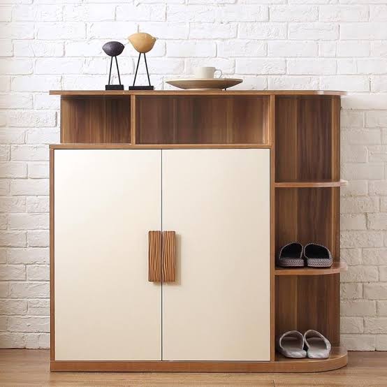 Shoe Cabinet – Brown and White, 100 x 40 x 120 cm | SU3