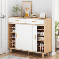 Shoe Cabinet – Beige and White, 110 x 40 x 120 cm | SU32