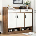 Shoe Cabinet – Brown and White, 120 x 40 x 120 cm | SU36