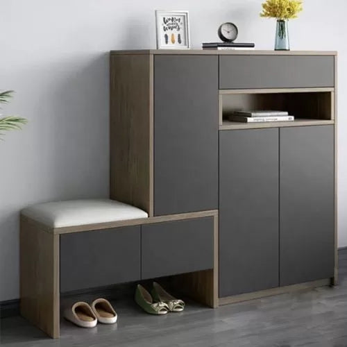 Shoe Cabinet – Grey, 120 x 40 x 140 cm | SU41