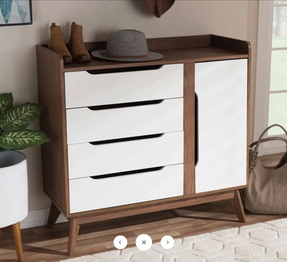 Shoe Cabinet – Beige and White, 90 x 40 x 100 cm | SU51