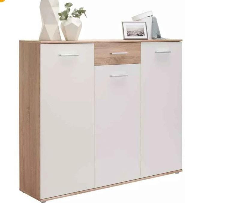 Shoe Cabinet – White and Beige, 100 x 40 x 120 cm | SU53