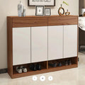 Shoe Cabinet – Brown and White, 110 x 40 x 140 cm | SU61