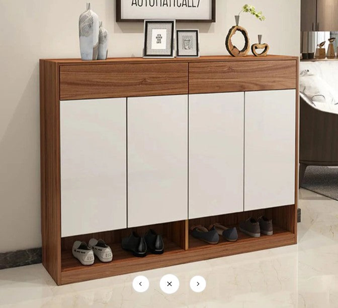 Shoe Cabinet – Brown and White, 110 x 40 x 140 cm | SU61