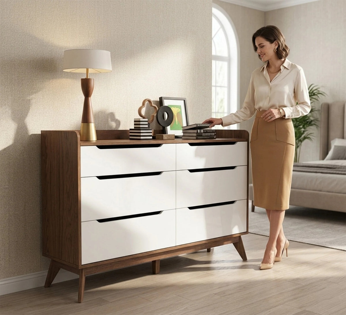 Shoe Cabinet – Brown and White, 90 x 40 x 120 cm | SU62