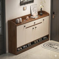 Shoe Cabinet – Brown and White, 120 x 40 x 140 cm | SU63