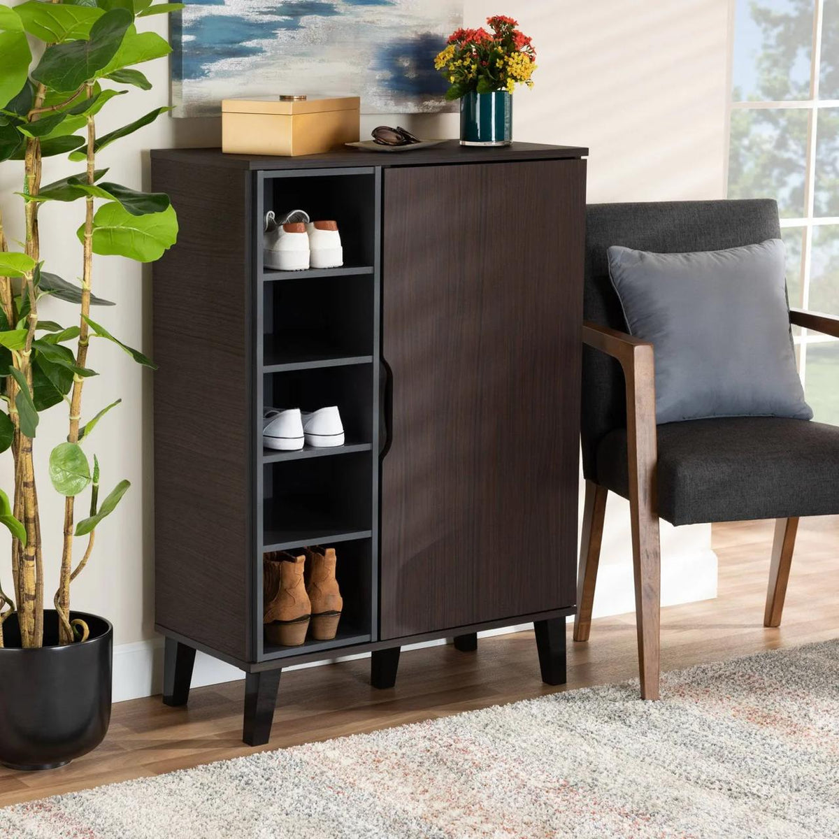 Shoe Cabinet – Brown, 110 x 40 x 80 cm | SU71