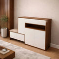 Shoe Cabinet – Brown and White, 110 x 40 x 140 cm | SU72
