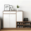 Shoe Cabinet – Brown and White, 110 x 40 x 140 cm | SU74