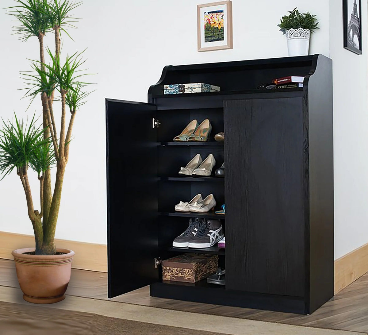 Shoe Cabinet – Black, 120 x 40 x 80 cm | SU77