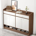Shoe Cabinet – Brown and White, 120 x 40 x 140 cm | SU79