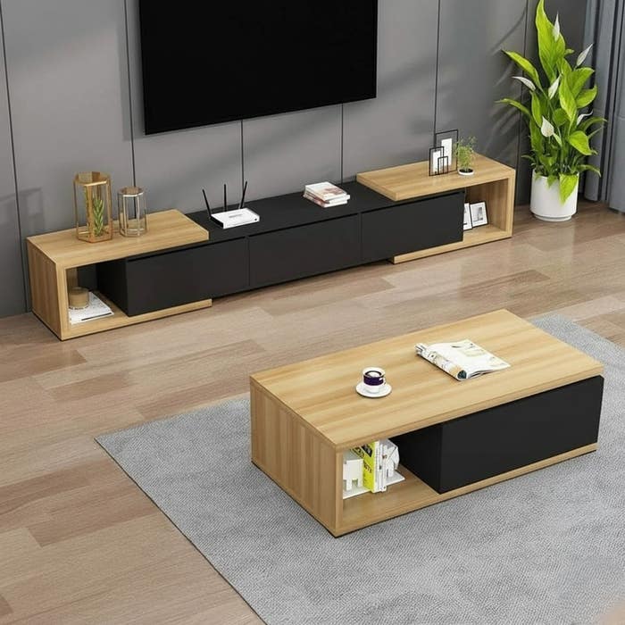 Living Room Table Set – Beige and Black | TS12