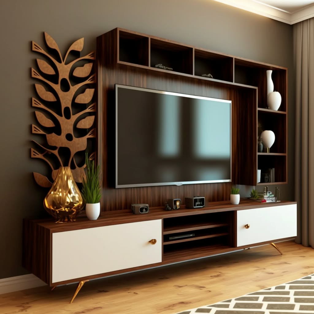 Living Room Table Set – Brown and White | TS18