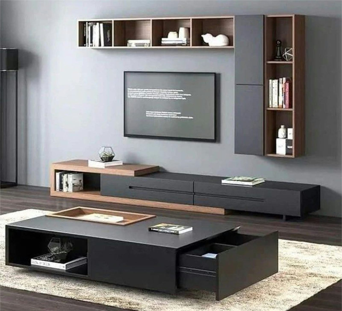 Living Room Table Set – Black and Brown | TS23