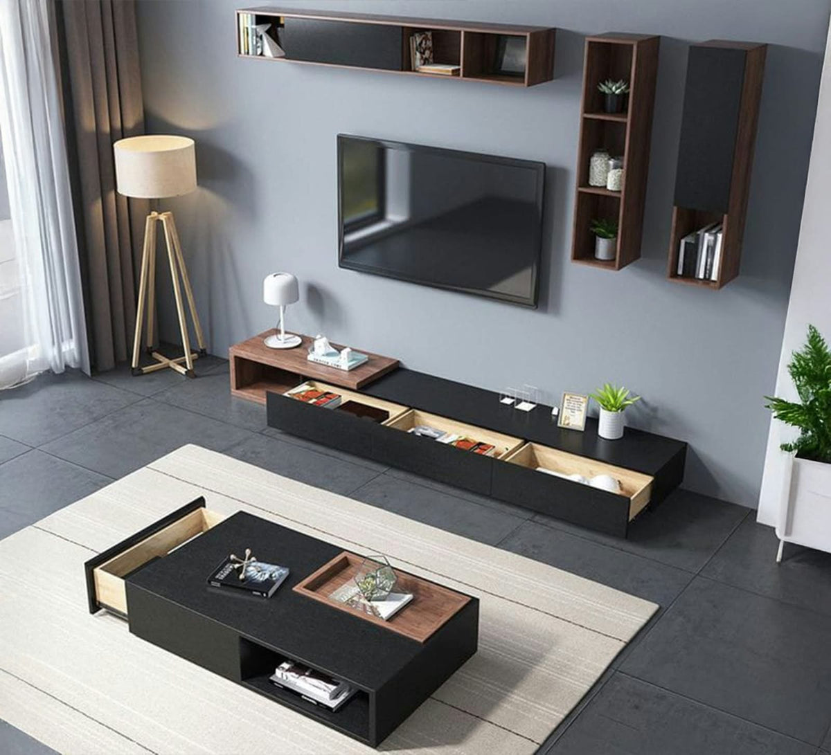 Living Room Table Set – Black | TS28