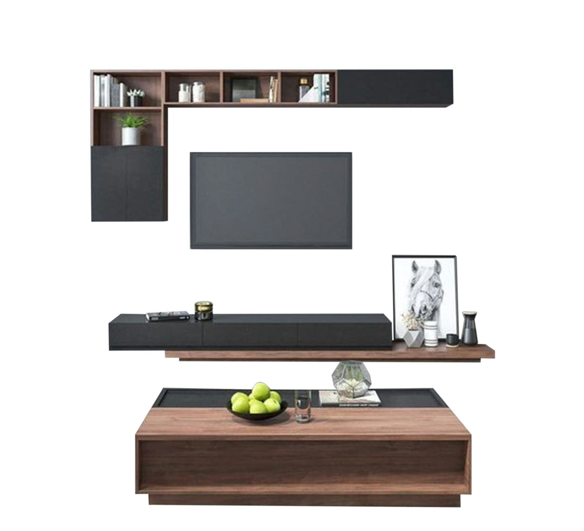Living Room Table Set – Black and Brown | TS30
