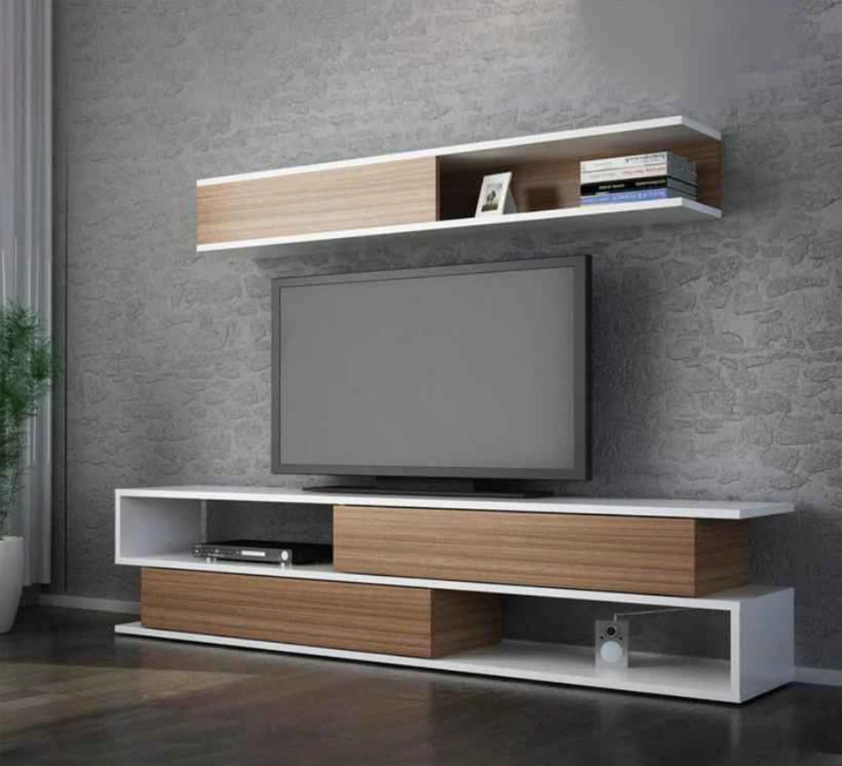 Living Room Table Set – White and Brown | TS38