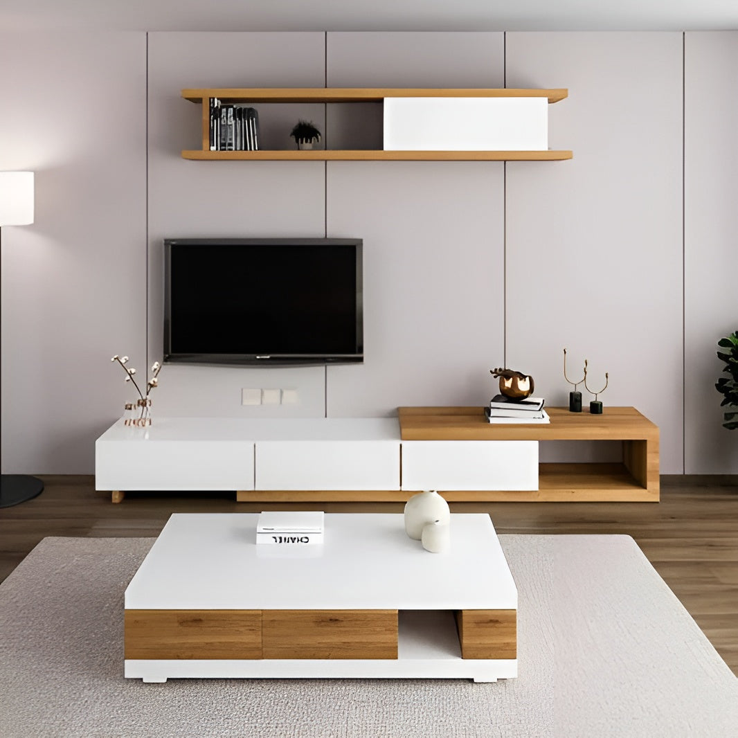 Living Room Table Set – Brown and White | TS45