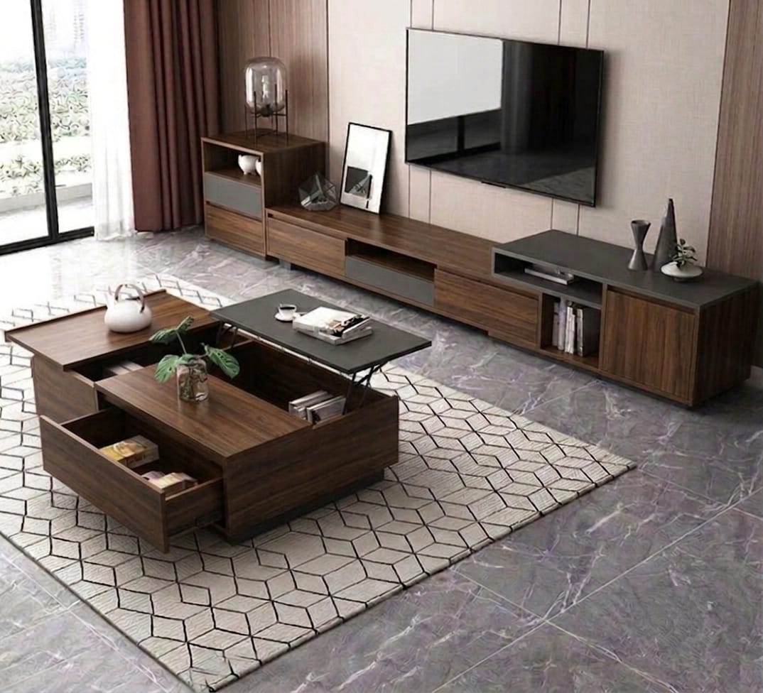 Living Room Table Set – Brown and Black | TS52