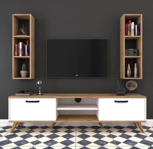 Living Room Table Set – White and Beige | TS56