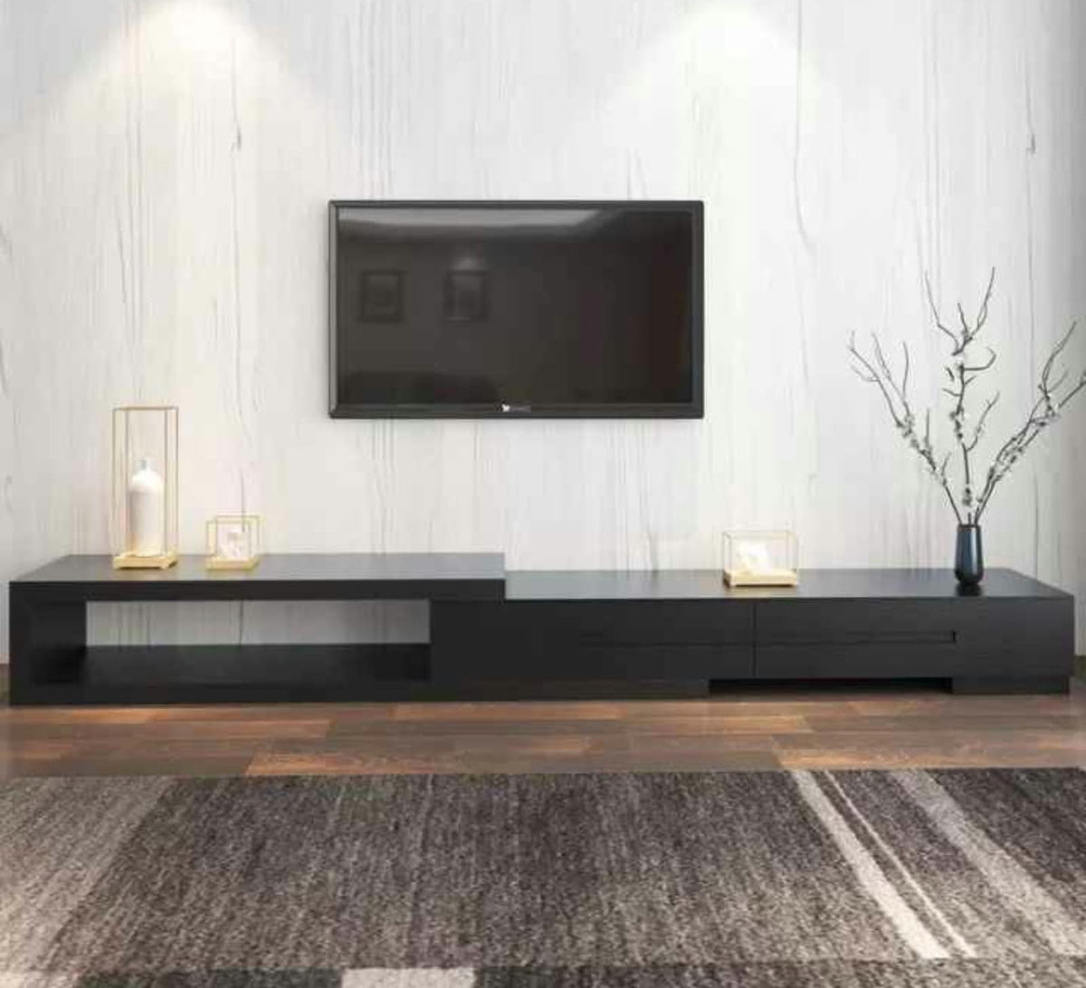 TV Unit – Black, 40 x 40 x 240 cm | TT2