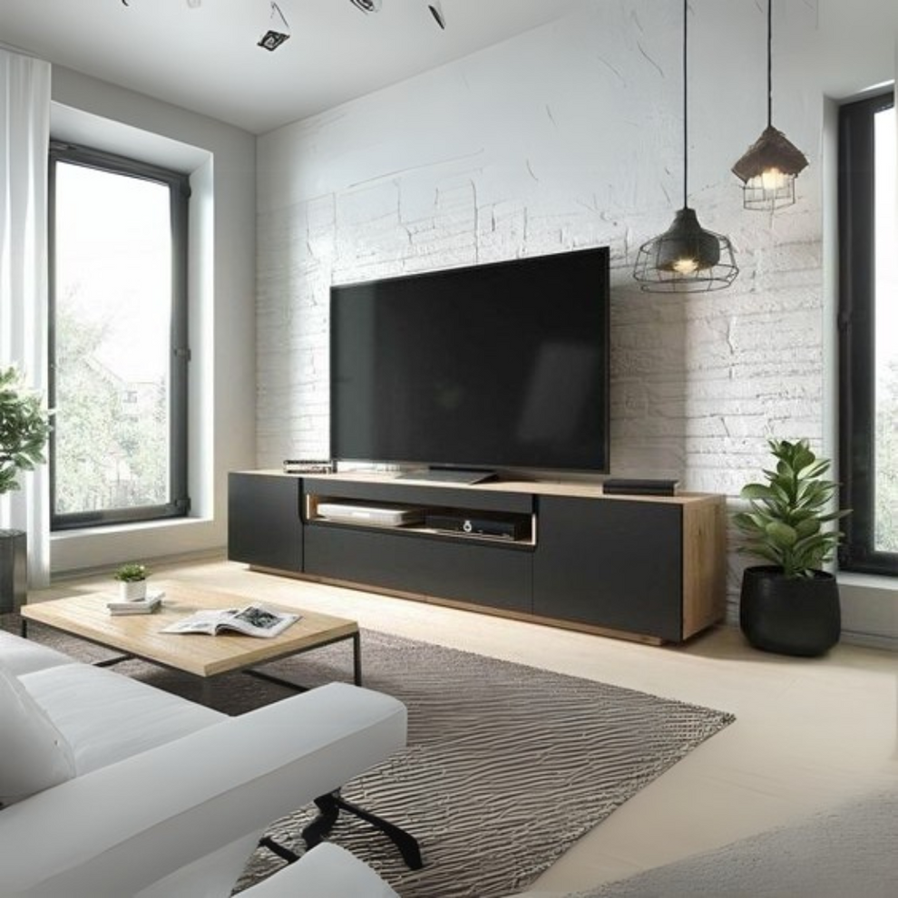 TV Unit – Black and Beige, 40 x 40 x 200 cm | TT20
